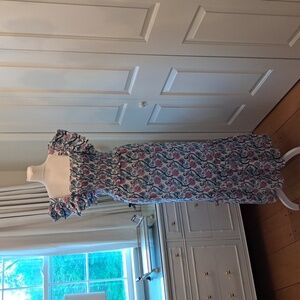 NWT Anna Cate Collection Womens Floral Print‎ Maxi Dress Ruffle Tank Sleeves SM